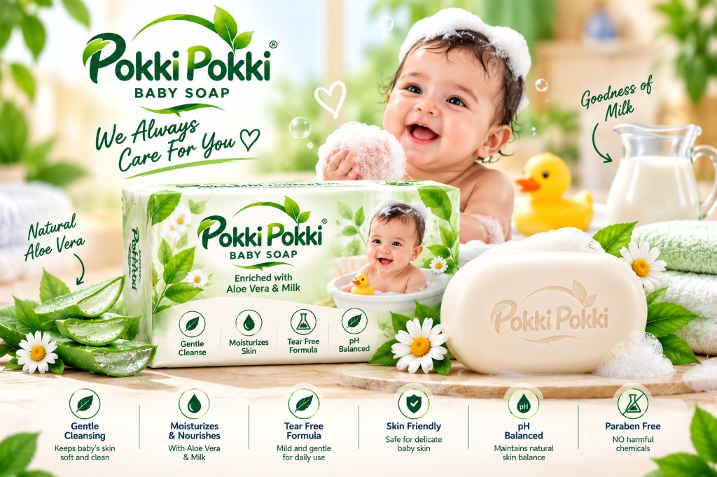 Pokki Pokki Baby Soap Enriched with Aloe Vera and Milk